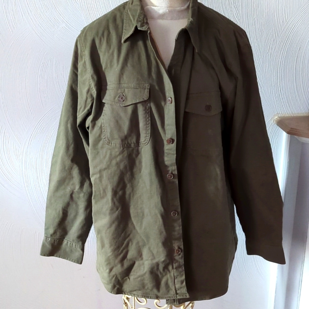 Lands' End Olive Green Military Field Jacket